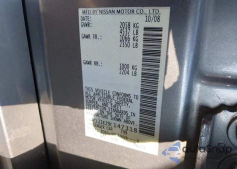 2009 Nissan Altima Hybrid from USA, damaged, VIN 1N4CL21E29C147318